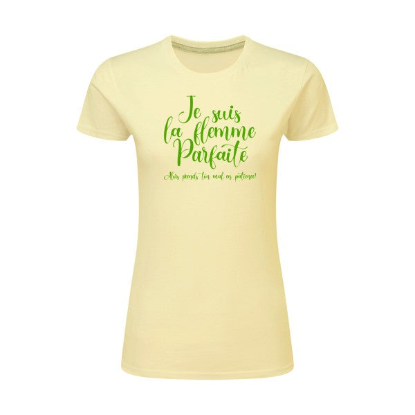 La flemme parfaite | Vert pomme |T shirt original femme|SG