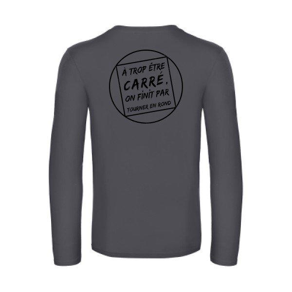 cercle vicieux - t shirt- manches- longues- original- humour- Dark Grey impression Dos