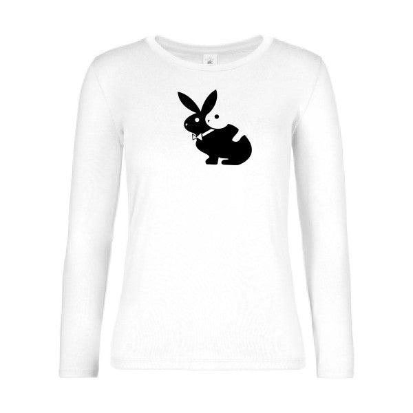 t-shirt lsl femme hot- White flex Noir