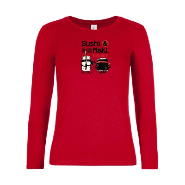 t-shirt lsl femme Sushi-et-Maki-  Red flex 