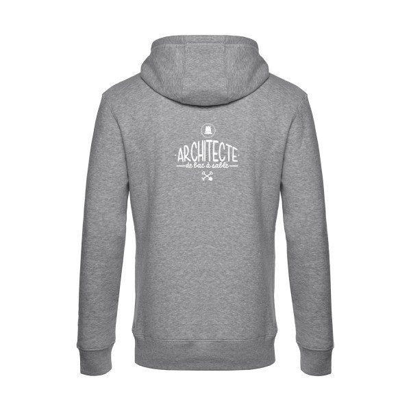 Architecte-de-bac-a-sable sweat shirt original Heather Grey flex Blanc impression Dos