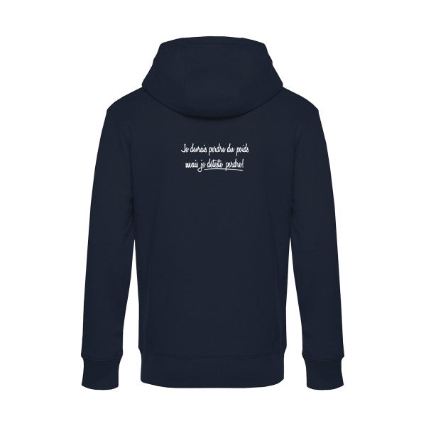 Ne-pour-gagner sweat shirt original Navy Blue flex Blanc impression Dos