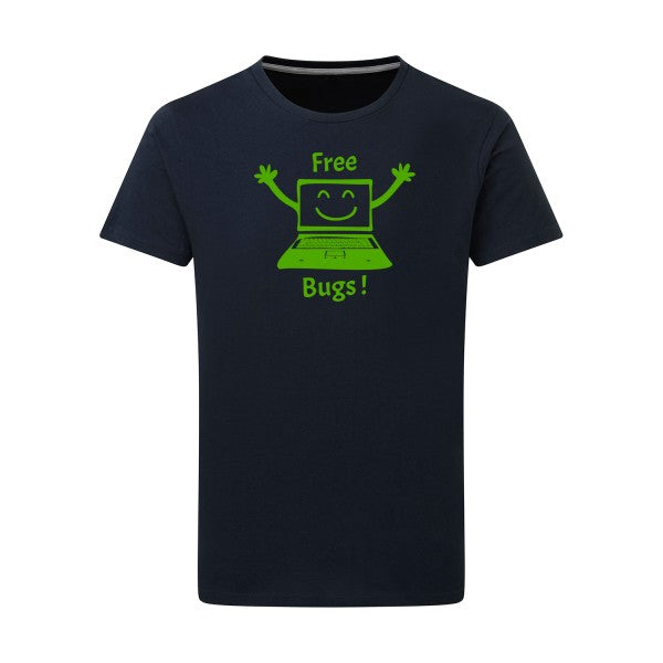 FREE BUGS ! - Flex Vert pomme Tshirt original Navy  5XL