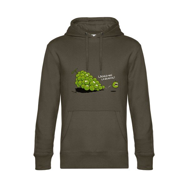 Lachez-moi-la-grappe- Sweat à capuche original Khaki - RueDuTeeshirt