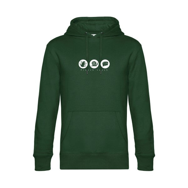 French-touch sweat shirt original Bottle Green flex Blanc impression Face