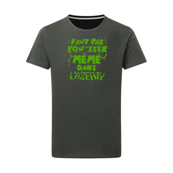 Faut pas pousser mémé dans l'AZERTY vert pomme -Flex vert pomme sur T-shirt SG  Charcoal  5XL