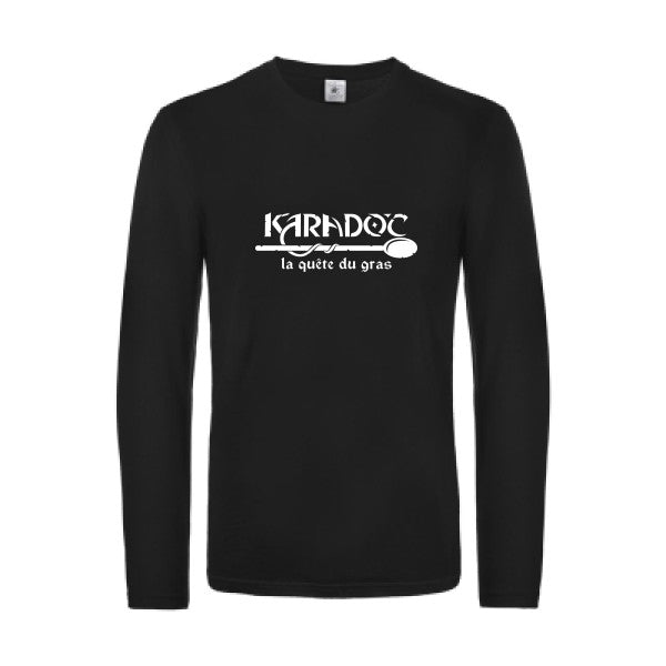 karadoc - t shirt- manches- longues- original- humour- Black impression Face