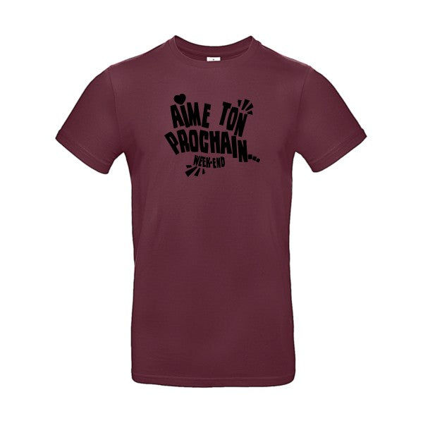 Aime ton prochain !Flex noir- T-shirt E190|Burgundy||2XL