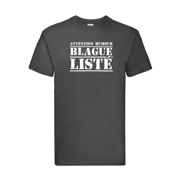 T-shirt|BLAGUE LISTÉ |flex Blanc| Fruit of the loom 205 g 