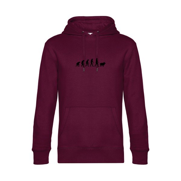 Panurge-Evolution sweat shirt original Burgundy flex Noir impression Face