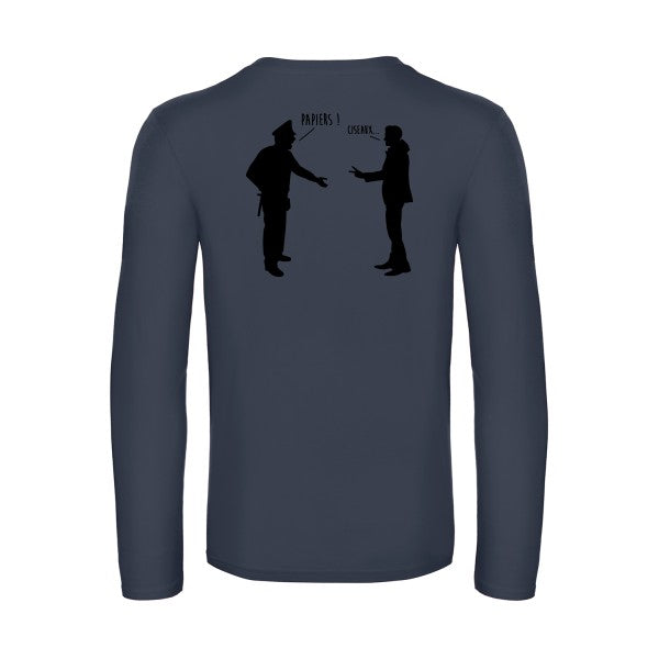 chifoumi - t shirt- manches- longues- original- humour- Navy impression Dos