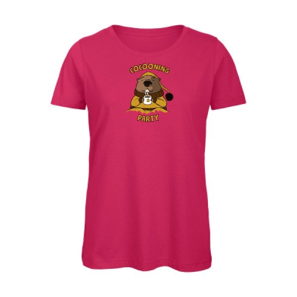 Cocooning- - t-shirt original femme Fuchsia