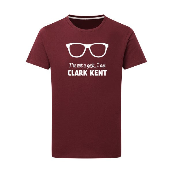 I am Clark Kent -Flex Blanc sur T-shirt SG  Burgundy  2XL