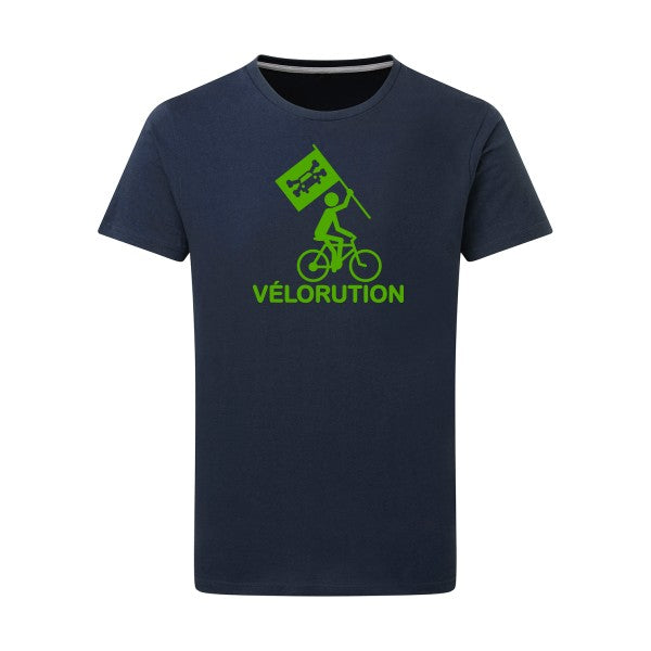 Vélorution - Flex Vert pomme Tshirt original Denim  XL