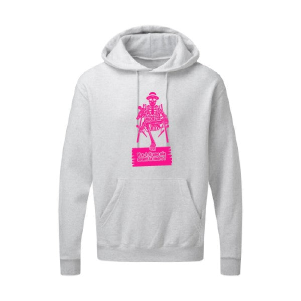 Y a-t-il une vie avant la mort ? |Sweat  capuche humoristique Rose fluo 