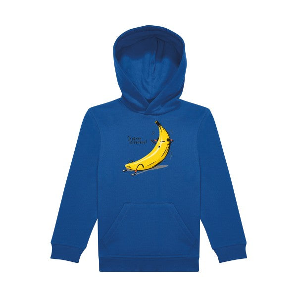 sweat capuche enfant Bleu Royal Je-garde-la-banane-!