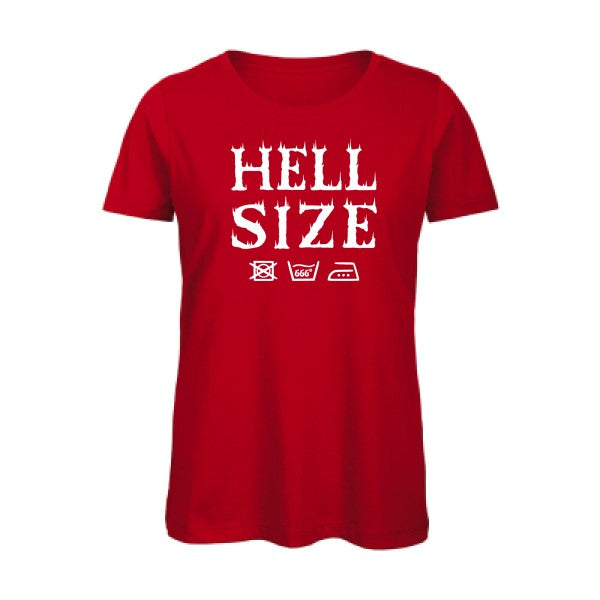 T shirt humour bio femme   femme bio|HELL SIZE ! Blanc 