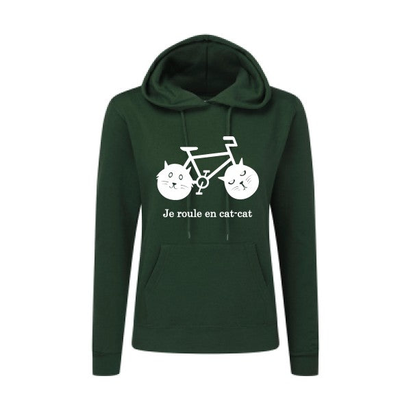 cat-cat bike Blanc |Sweat original à capuche Femme