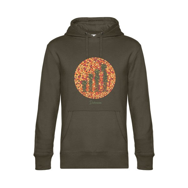 Daltonisme- Sweat à capuche original Khaki - RueDuTeeshirt