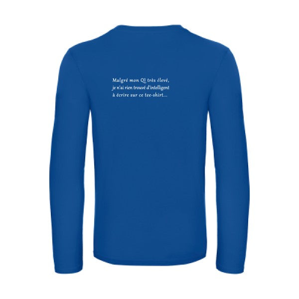 qi - t shirt- manches- longues- original- humour- Royal Blue impression Dos