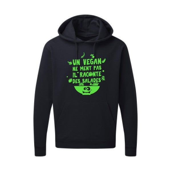 Un vegan ne ment pas Vert fluo |Sweat capuche imprimé homme