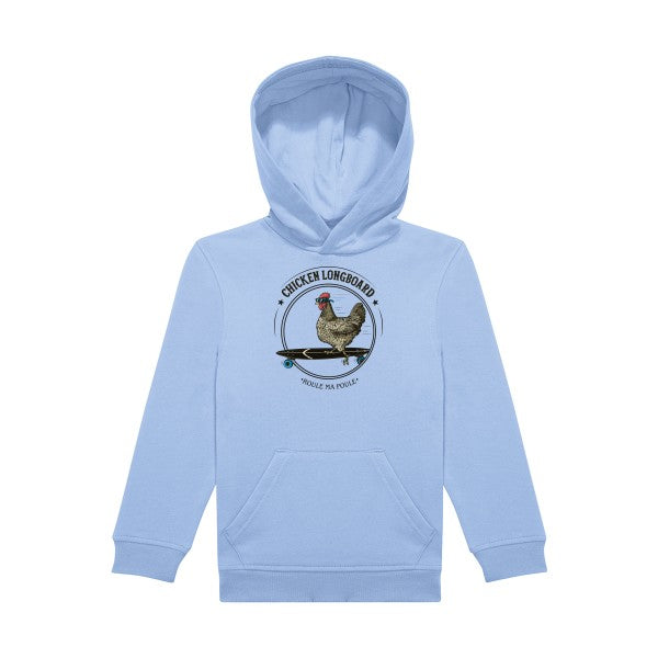 sweat capuche enfant Bleu Ciel Chicken-Longboard