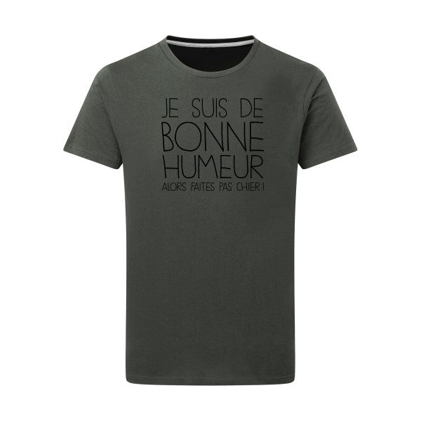 BONNE HUMEUR noir -Flex noir sur T-shirt SG  Charcoal  5XL