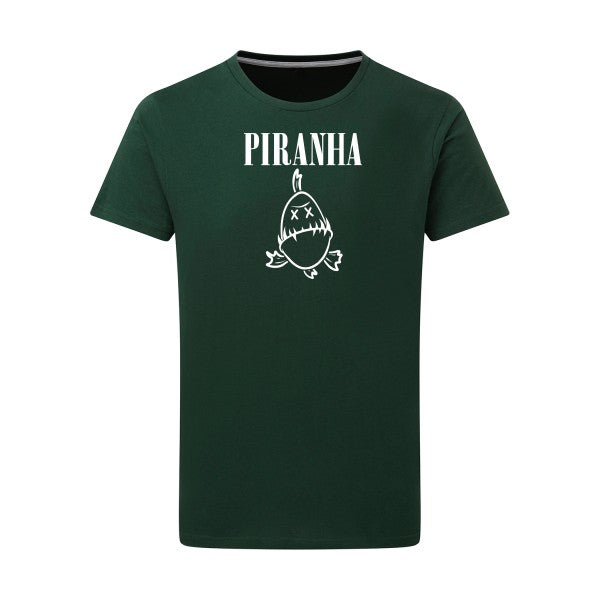 Piranha -Flex Blanc sur T-shirt SG  Bottle Green  2XL