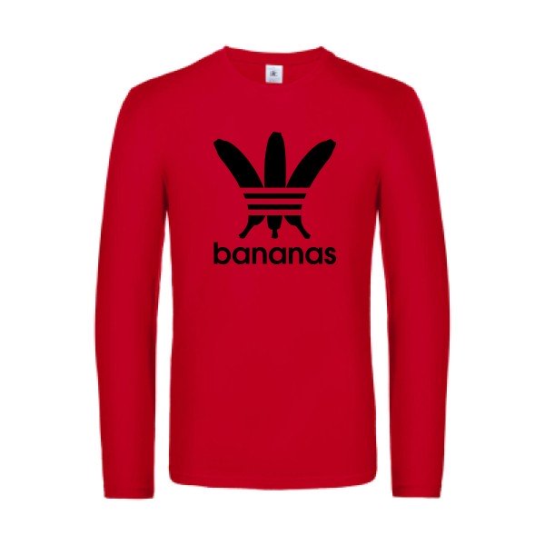 bananas - t shirt- manches- longues- original- humour- Red impression Face
