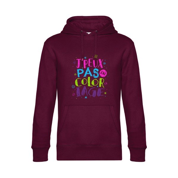 J-peux-pas-j-ai-coloriage- Sweat à capuche original Burgundy - RueDuTeeshirt