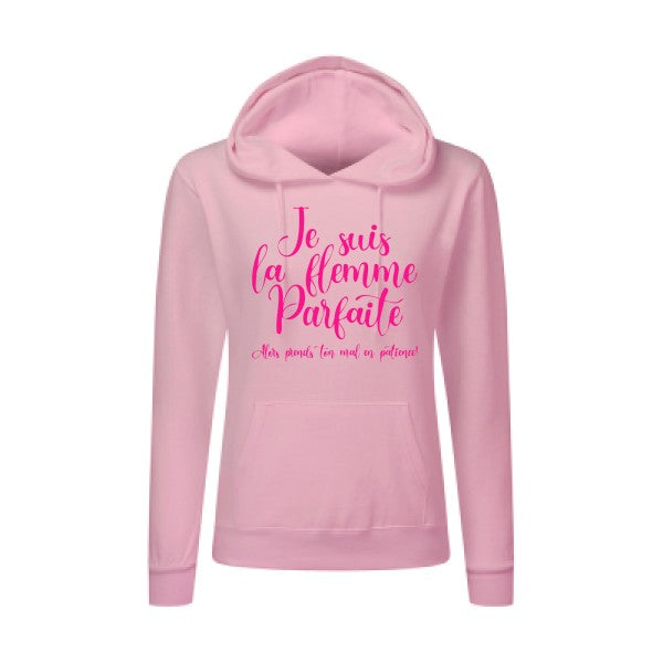 La flemme parfaite Rose Fluo |Sweat original à capuche Femme