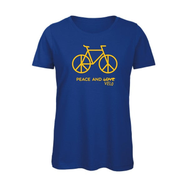 T shirt humour bio femme   femme bio|Peace and vÃ©lo jaune Or 