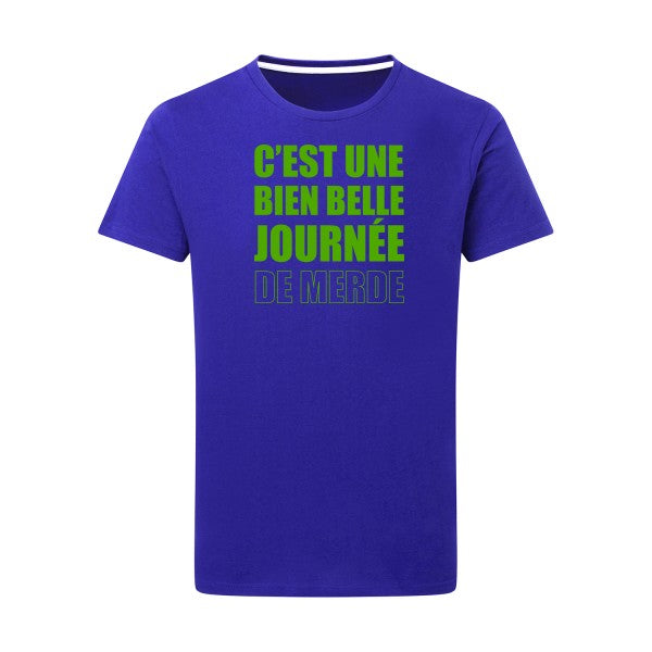 Journée de m... vert pomme -Flex vert pomme sur T-shirt SG  Royal Blue  5XL