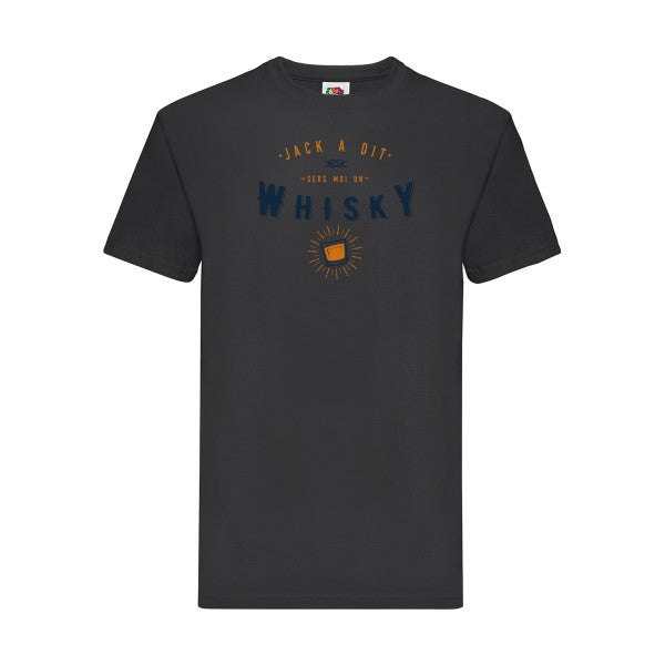 Jack a dit whiskyfun Fruit of the loom 205 g/m² T-shirt/ noir