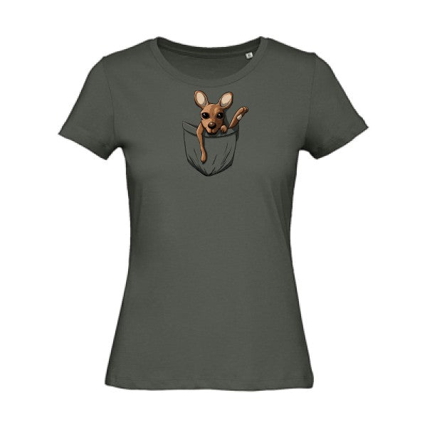 Dans-la-poche- - t-shirt original femme Millennial Khaki