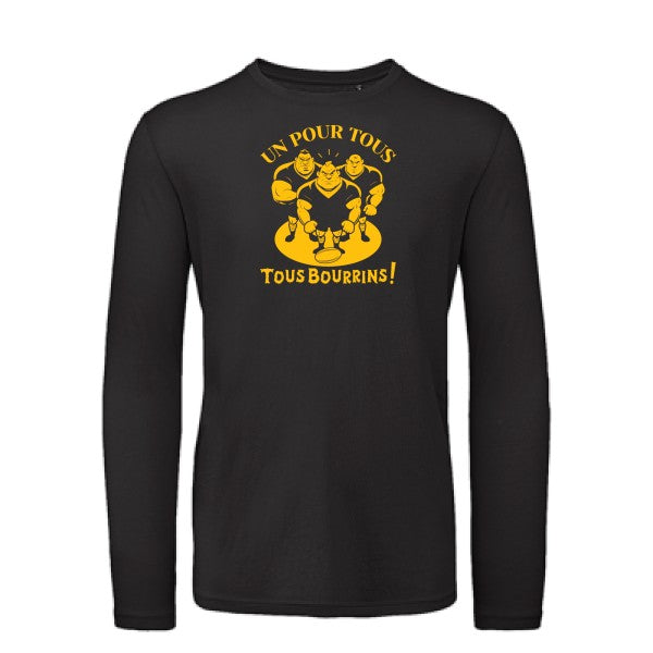 Un pour tous, Tous bourrins ! jaune Or |T-shirt bio manches longues