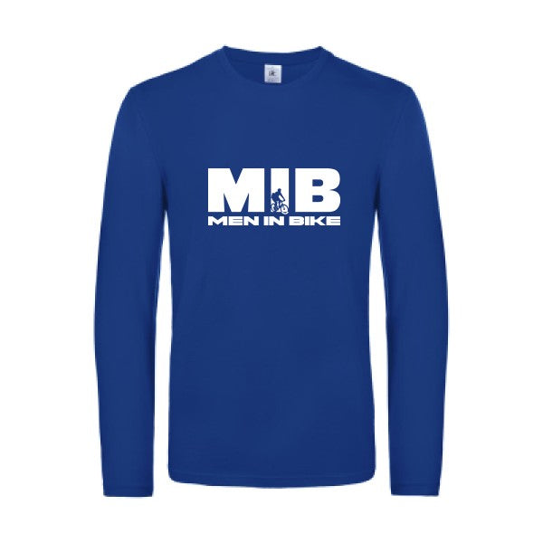 men in bike - t shirt- manches- longues- original- humour- Royal Blue impression Face