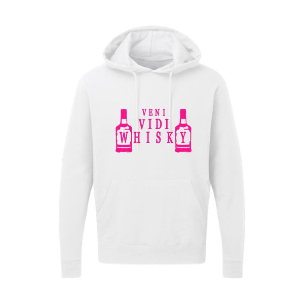 VENI VIDI WHISKY |Sweat  capuche humoristique Rose fluo 