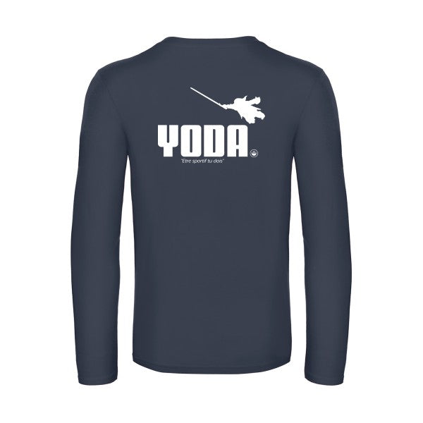 yoda - t shirt- manches- longues- original- humour- Navy impression Dos