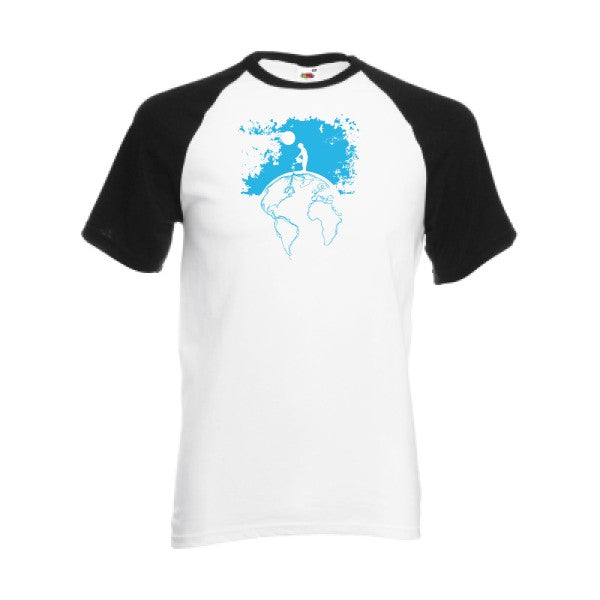 T-shirt fruit of the loom baseball  couleur White/Black