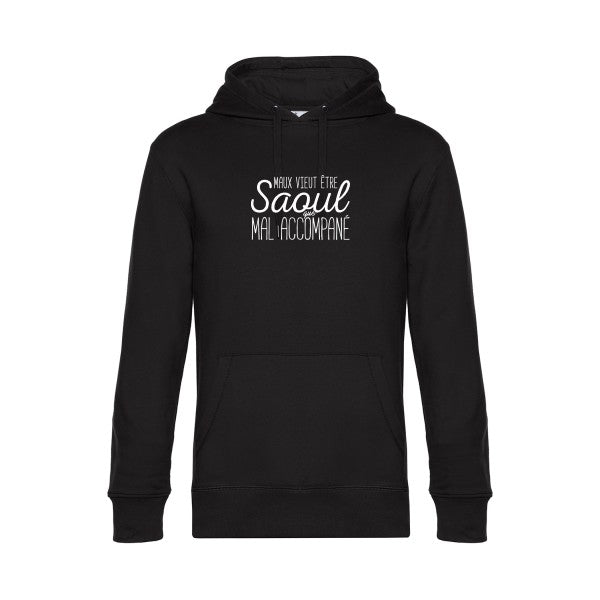 Maux-vieut-etre-Saoul sweat shirt original Black flex Blanc impression Face