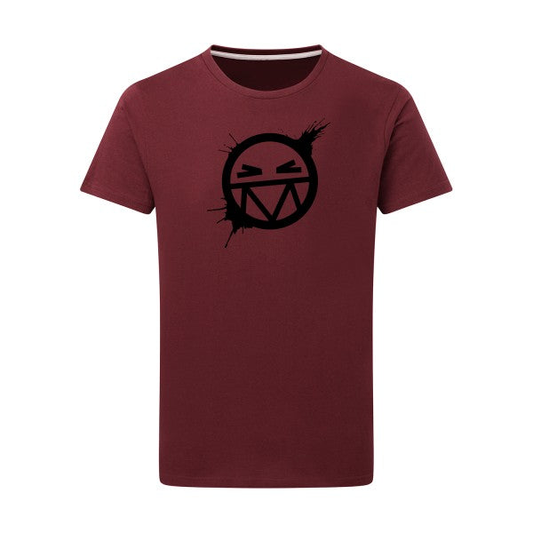 Smile noir -Flex noir sur T-shirt SG  Burgundy  2XL