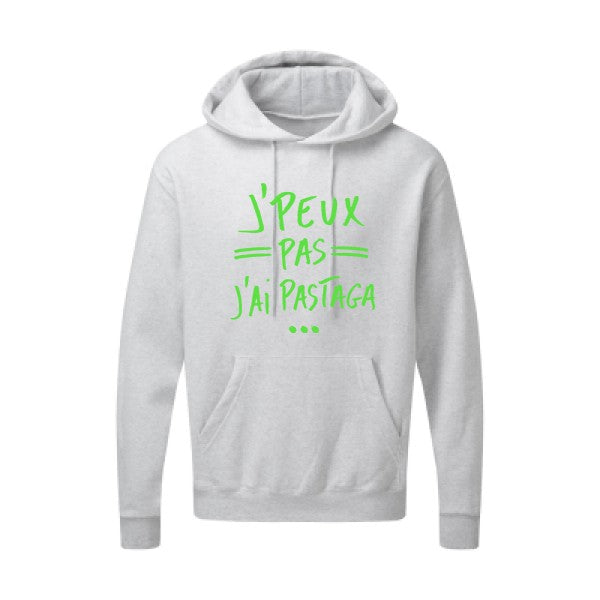 J'peux pas j'ai pastaga Vert fluo |Sweat capuche imprimé homme