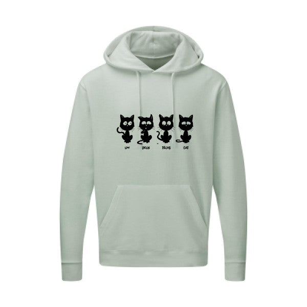 un deux trois cat Noir |Sweat capuche imprimé homme