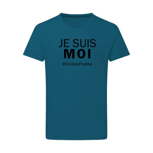 Je suis moi noir -Flex noir sur T-shirt SG  Petrol  2XL