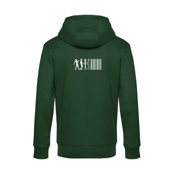 code-barre sweat shirt original Bottle Green flex Blanc impression Dos