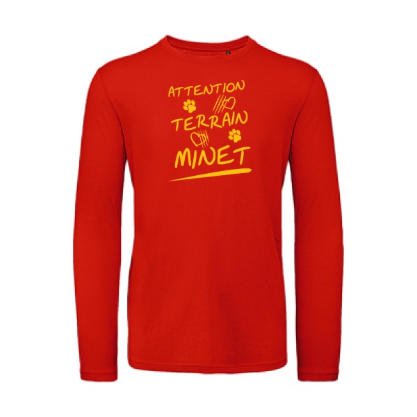 Attention Terrain Minet jaune Or |T-shirt bio manches longues