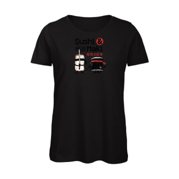 Sushi-et-Maki- - t-shirt original femme Black