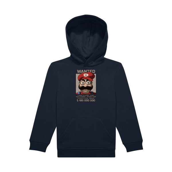 sweat capuche enfant Navy- Wanted-Mario