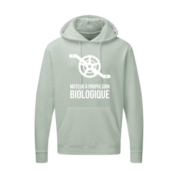 Cyclisme & écologie Blanc |Sweat capuche imprimé homme